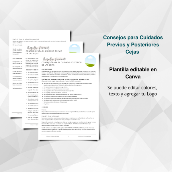 Plantilla editable consejos para cuidados de cejas canva