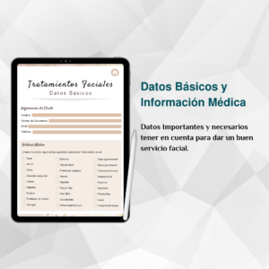 Ficha digital para tratamientos faciales