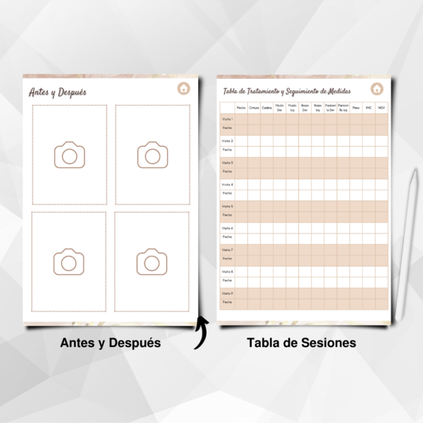 Ficha de seguimiento para tratamiento corporal