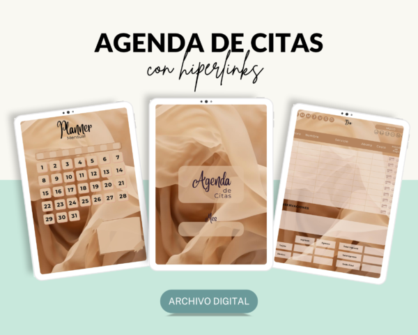 Agenda editable de citas para salón de belleza y estética