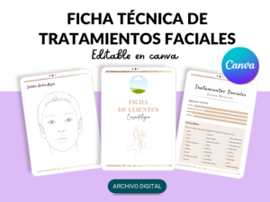 Plantilla editable para tratamientos faciales Canva