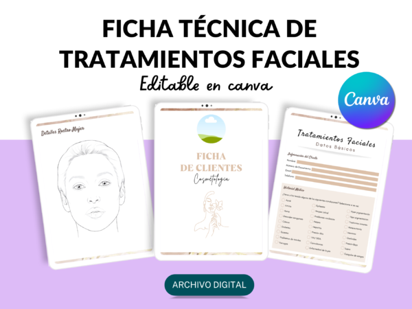 Plantilla editable para tratamientos faciales Canva