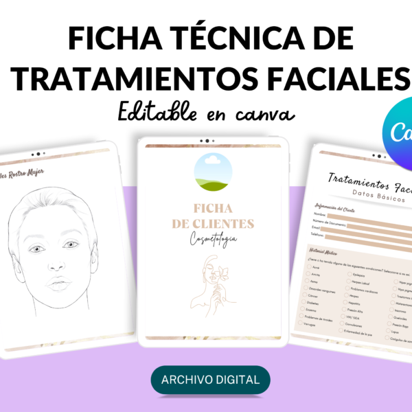 Plantilla editable para tratamientos faciales Canva