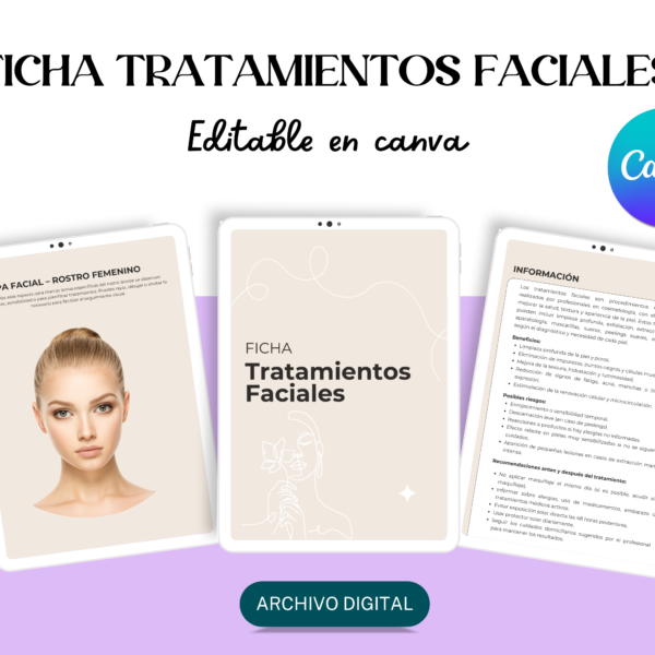 Plantilla CANVA - Ficha de Tratamientos Faciales