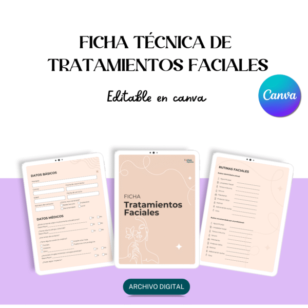 Plantilla CANVA - Ficha de Tratamientos Faciales