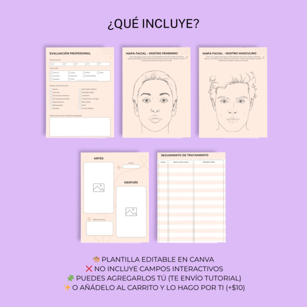 Plantilla CANVA - Ficha de Tratamientos Faciales - Imagen 3