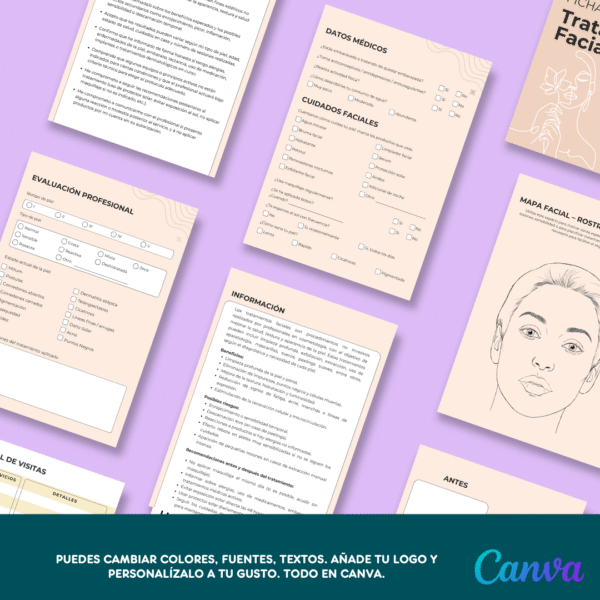 Plantilla CANVA - Ficha de Tratamientos Faciales - Imagen 4