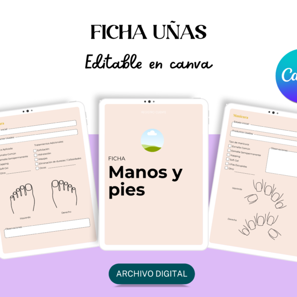 Plantilla CANVA - Ficha de Uñas
