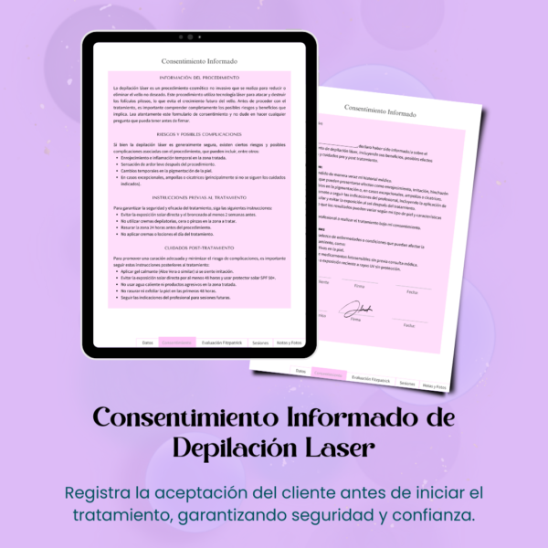 Ficha para Depilación Láser Rosa - Imagen 3