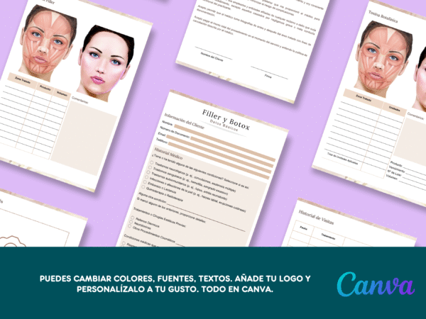 Plantilla editable CANVA - Ficha de Botox y filler - Imagen 3