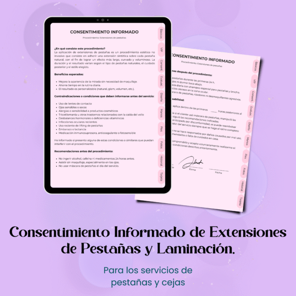 Ficha de Pestañas, cejas y uñas VIP - Imagen 3