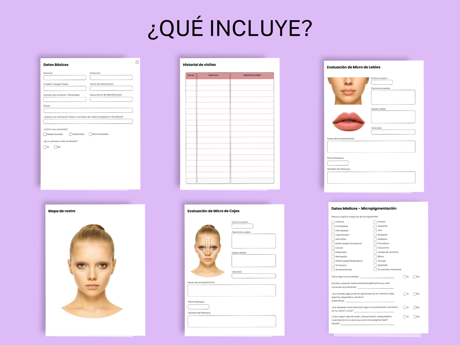 Plantilla editable CANVA - Ficha de Micropigmentación - Imagen 2