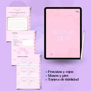 Ficha de Pestañas, cejas y uñas VIP
