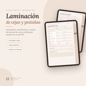 Ficha de Laminación de cejas y pestañas